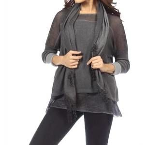 NEW ANGEL 3-piece layered set w/scarf in gray